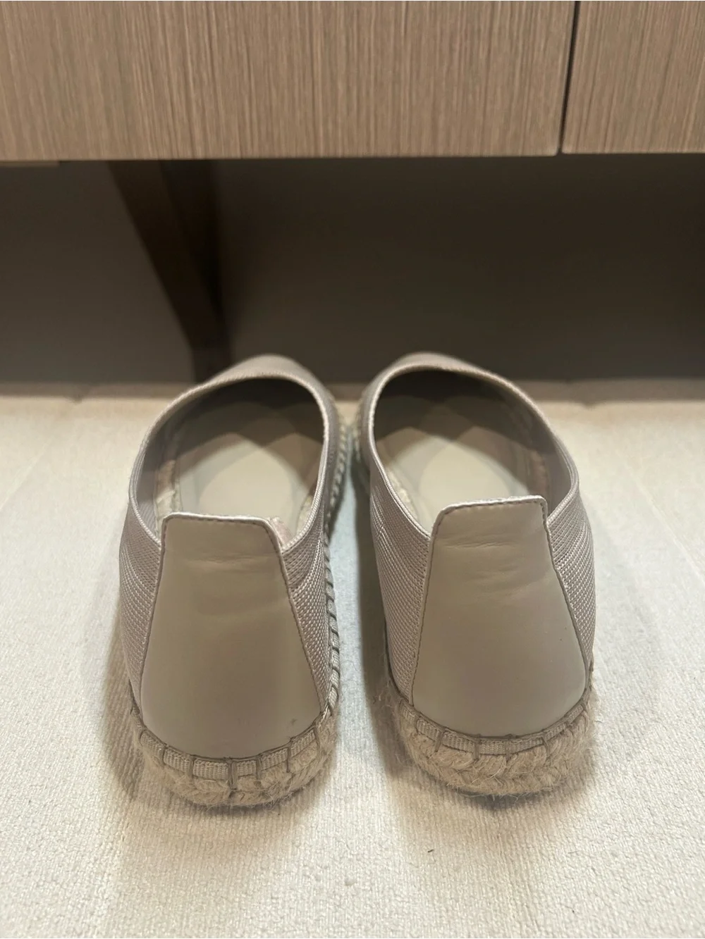 DKNY Taupe Knit Slip-On Espadrille Flats